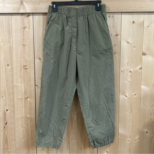 ZARA Woman Olive Green 100% Cotton Barrel Balloon Pants - Small